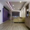 紫色简约风格客厅背景墙效果图欣赏