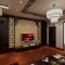 褐色中式风格客厅电视背景墙设计案例