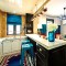 蓝色现代风格厨房吧台装修图
