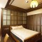 褐色中式风格卧室床头背景墙美图欣赏