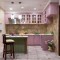 田园风格粉色厨房橱柜装饰设计图片