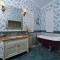 蓝色地中海风格卫生间浴室柜效果图