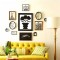 黄色雅致时尚混搭风格照片墙效果图设计
