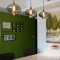 简约现代绿色餐厅照片墙设计图
