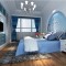 地中海风格蓝色卧室吊顶装修设计